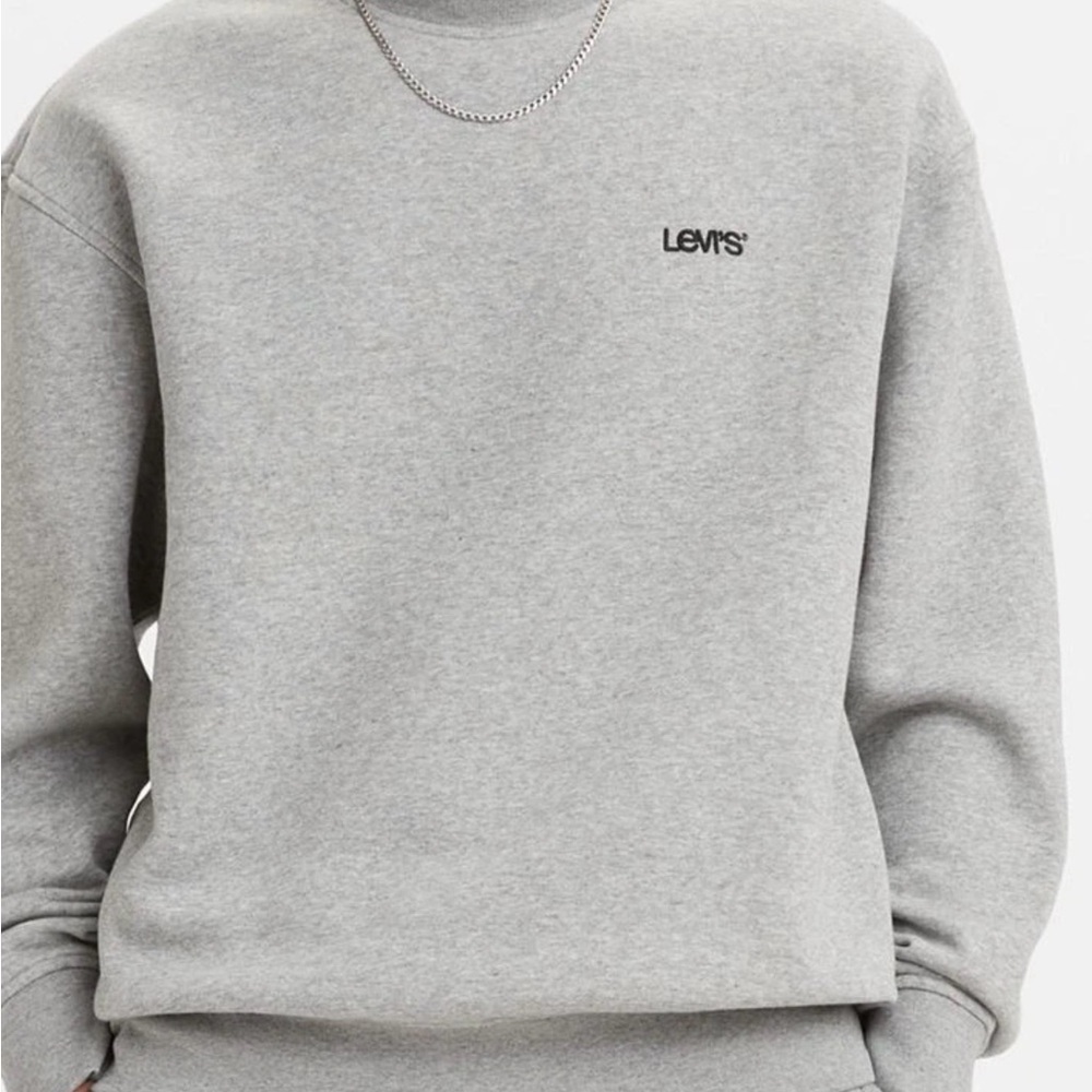Levi's Men's Seasonal Crewneck Relaxed Fit Sweatshirt Mid Tone Gray Heather-XXL